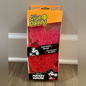 Disney Mickey Mouse Pink and Red Dual-Sided Scrub Sponge Set - Scrub Daddy